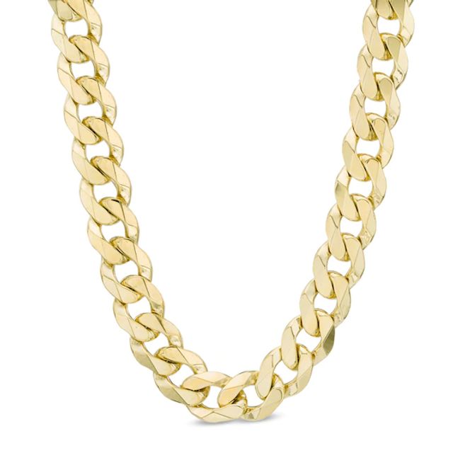 Men's 10.3mm Curb Chain Necklace in Solid 10K Gold - 24"