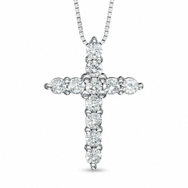 1/2 CT. T.w. Diamond Cross Pendant in Sterling Silver