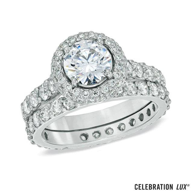 Celebration LuxÂ® 1-1/2 CT. T.w. Certified Diamond Bridal Set in 18K White Gold (I/Si2)