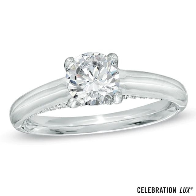 Celebration LuxÂ® 7/8 CT. T.w. Certified Diamond Engagement Ring in 18K White Gold (I/Si2)