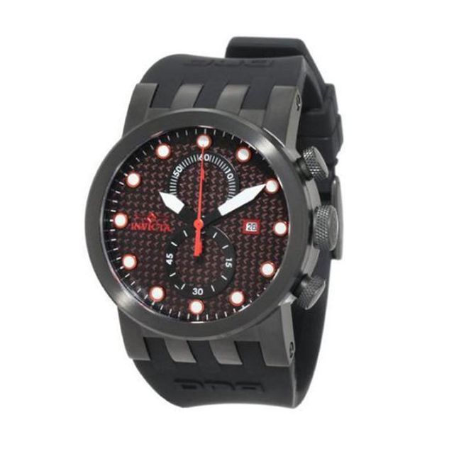 Men's Invicta DNA Chronograph Black IP Strap Watch with Black Carbon fiber Dial (Model: 10428)