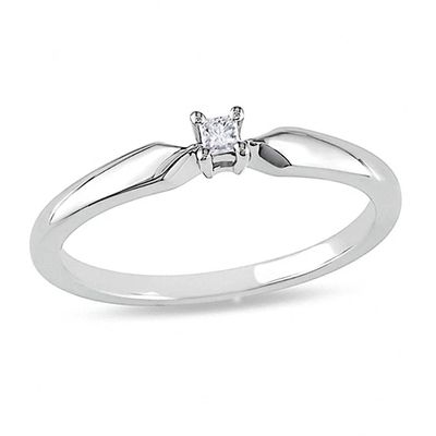 1/20 CT. Princess-Cut Diamond Solitaire Promise Ring Sterling Silver