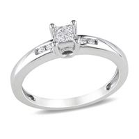 1/8 CT. T.w. Quad Princess-Cut Diamond Promise Ring in Sterling Silver