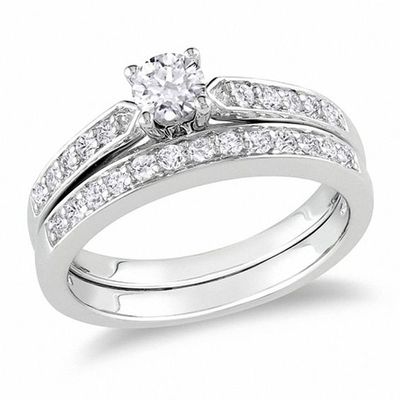 1/2 CT. T.w. Diamond Bridal Set in Sterling Silver