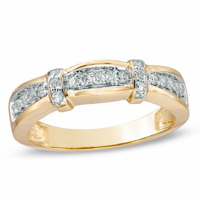 Ladies' 1/5 CT. T.w. Diamond Collar Wedding Band in 10K Gold