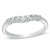 1/4 CT. T.w. Diamond Contour Wedding Band in 14K White Gold