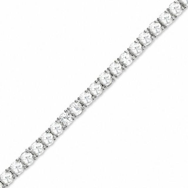 Lab-Created White Sapphire Tennis Bracelet in Sterling Silver - 7.25"