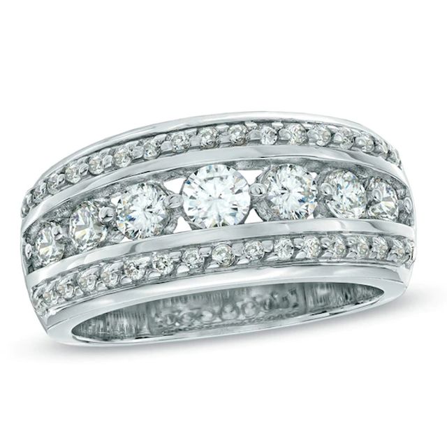 1 CT. T.w. Diamond Seven Stone Anniversary Band in 14K White Gold