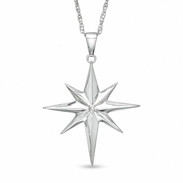 Precious MomentsÂ® Diamond Accent North Star Pendant in Sterling Silver