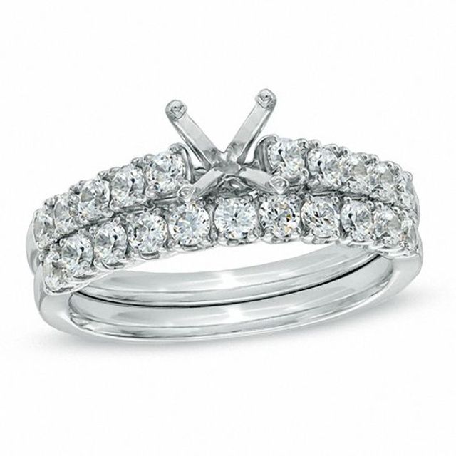 7/8 CT. T.w. Diamond Semi-Mount Bridal Set in 14K White Gold