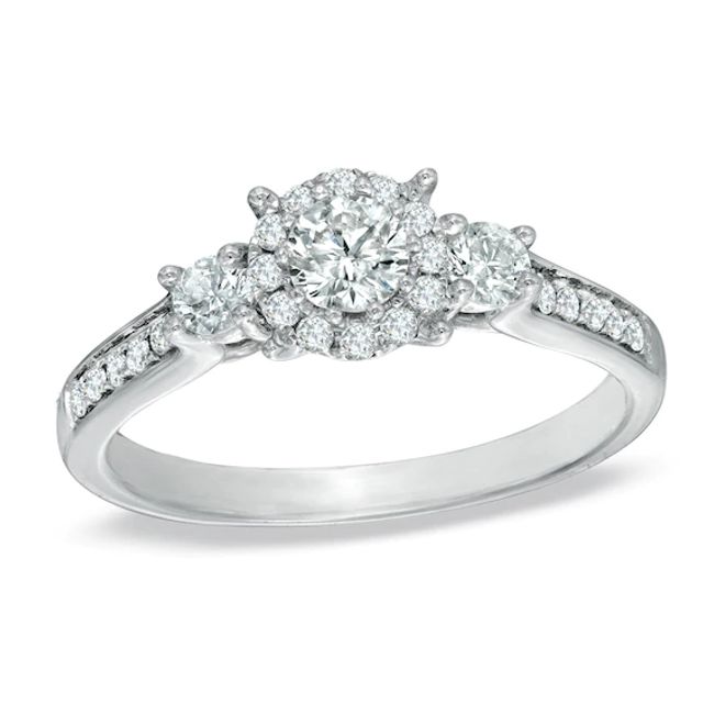 5/8 CT. T.w. Diamond Frame Engagement Ring in 14K White Gold