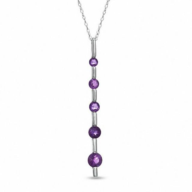 Journey Amethyst Pendant in 10K White Gold