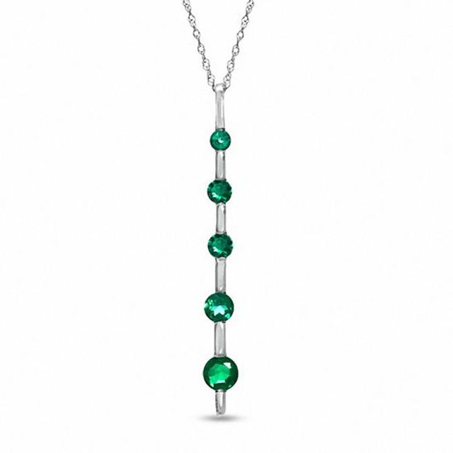 Journey Lab-Created Emerald Pendant in 10K White Gold