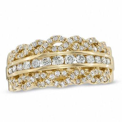 3/4 CT. T.w. Diamond Braided Edge Anniversary Band in 10K Gold