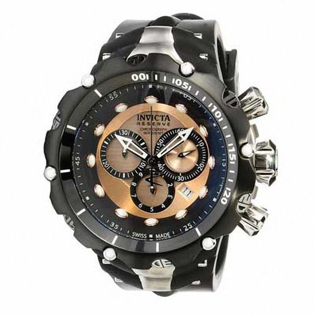 Men's Invicta Reserve Chronograph Strap Watch with Rose-Tone Dial (Model: 11706)