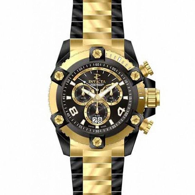 Men's Invicta Reserve Chronograph Two-Tone Watch with Black Dial (Model: 13018)