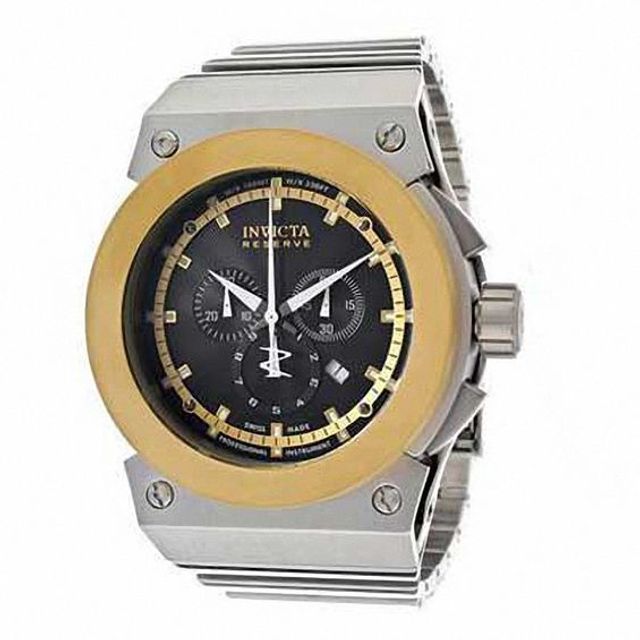 Men's Invicta Reserve Chronograph Two-Tone Watch with Black Dial (Model: 11592)
