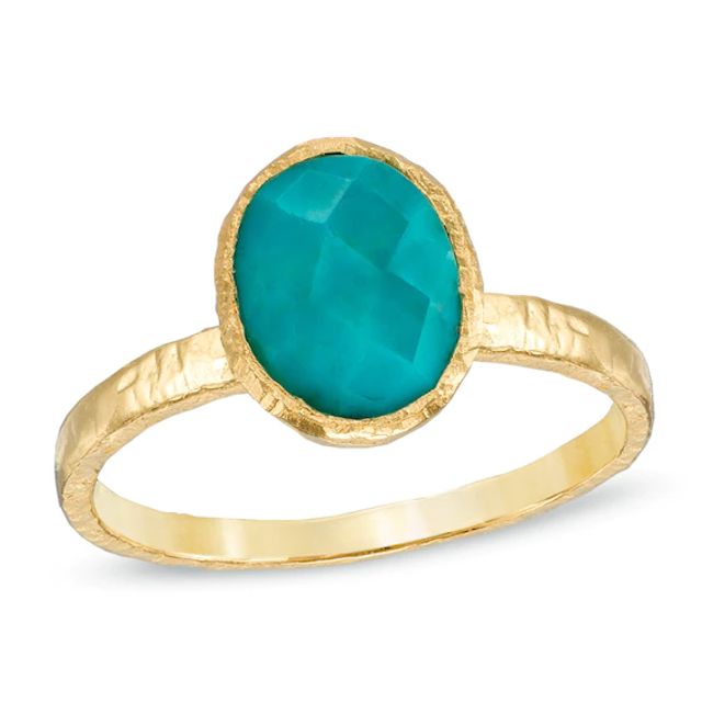 Piaraâ¢ Oval Turquoise Ring in Sterling Silver with 18K Gold Plate