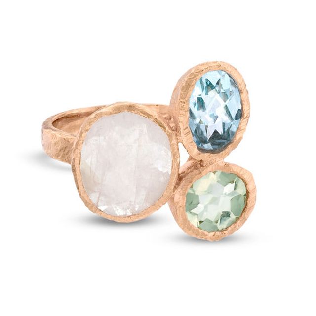 Piaraâ¢ Multi-Gemstone Ring in Sterling Silver with 18K Gold Plate