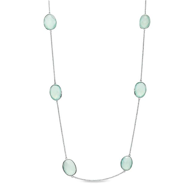 Piaraâ¢ Green Chalcedony Necklace in Sterling Silver - 35.25"