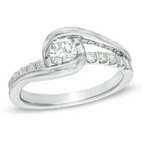 Sirenaâ¢ 5/8 CT. T.w. Diamond Bypass Engagement Ring in 14K White Gold