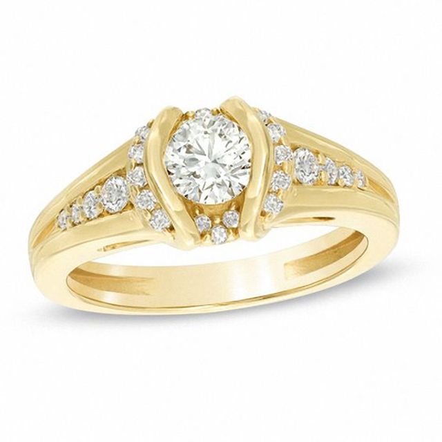 Sirenaâ¢ 3/4 CT. T.w. Diamond Split Shank Engagement Ring in 14K Gold