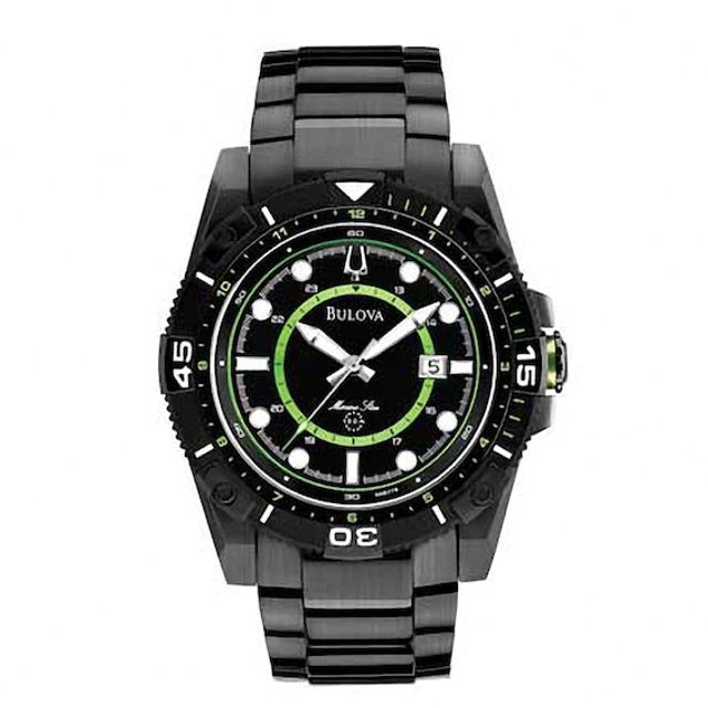 Men's Bulova Marine Star Black IP Watch (Model: 98B178)