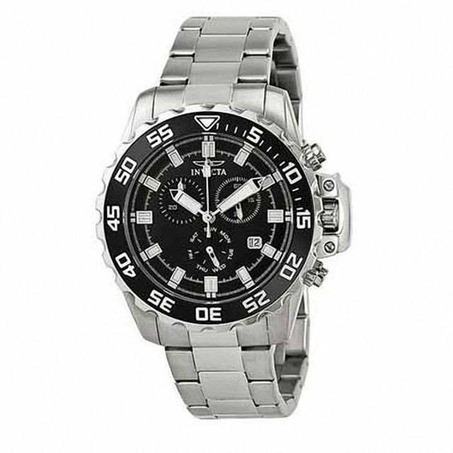 Men's Invicta Pro Diver Chronograph Watch with Black Dial (Model: 13624)