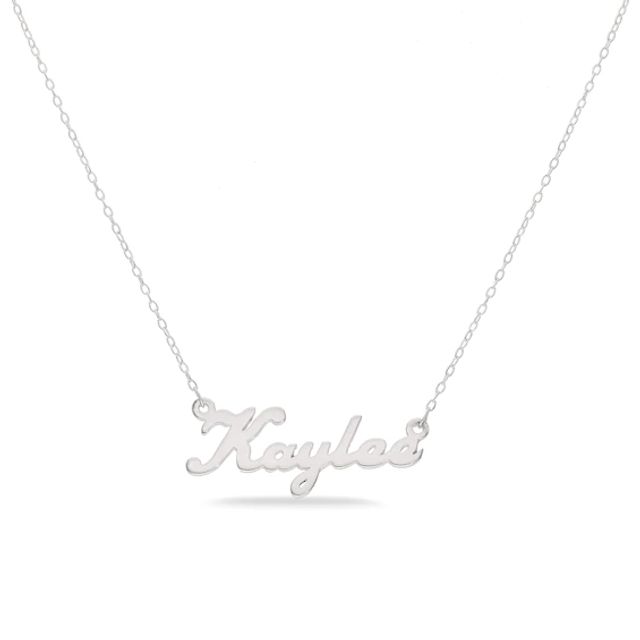 Bold Script Name Necklace in Sterling Silver (10 Characters)