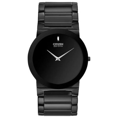 Citizen Eco-DriveÂ® Stiletto Blade Black Ceramic Watch with Black Dial (Model: Ar3055-59E)