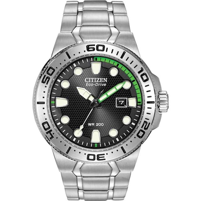 Men's Citizen Eco-DriveÂ® Scuba Fin Watch with Black Dial (Model: Bn0090-52E)