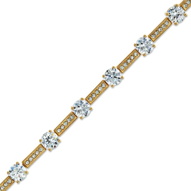 AVA Nadri Cubic Zirconia and Crystal Bracelet in Brass with 18K Gold Plate - 7.5"