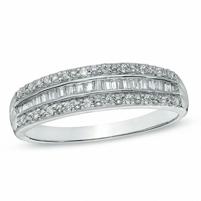 1/4 CT. T.w. Baguette Diamond Band in 10K White Gold