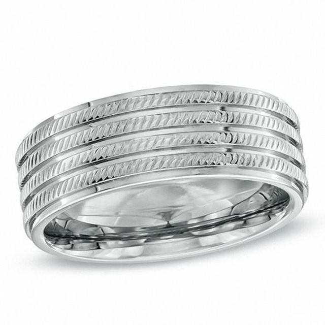 Triton Men's 8.0mm Comfort Fit Stainless Steel Wedding Band - Size 10