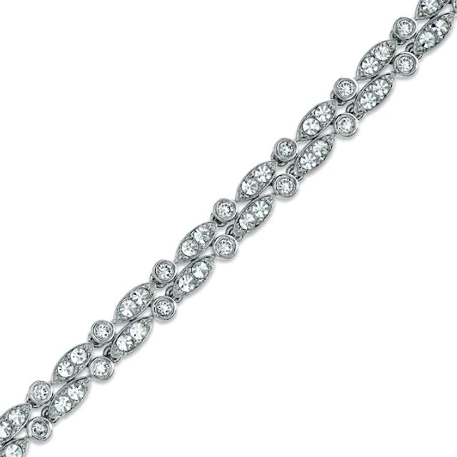 AVA Nadri Cubic Zirconia Bracelet in White Rhodium Brass - 7.5"