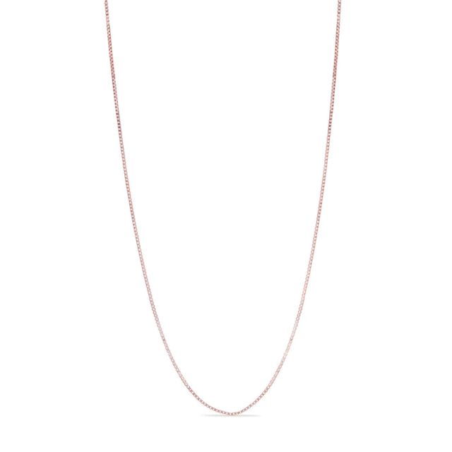 Ladies' 0.8mm Box Chain Necklace in 14K Rose Gold - 18"