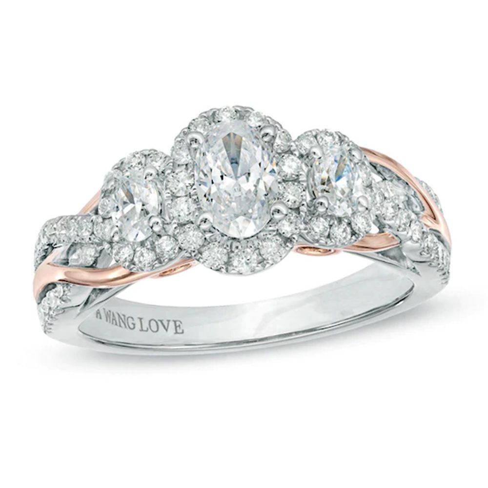 Zales Previously Owned - Vera Wang Love Collection 1 CT. T.w. Pear-Shaped  Diamond Frame Engagement Ring in 14K White Gold | CoolSprings Galleria
