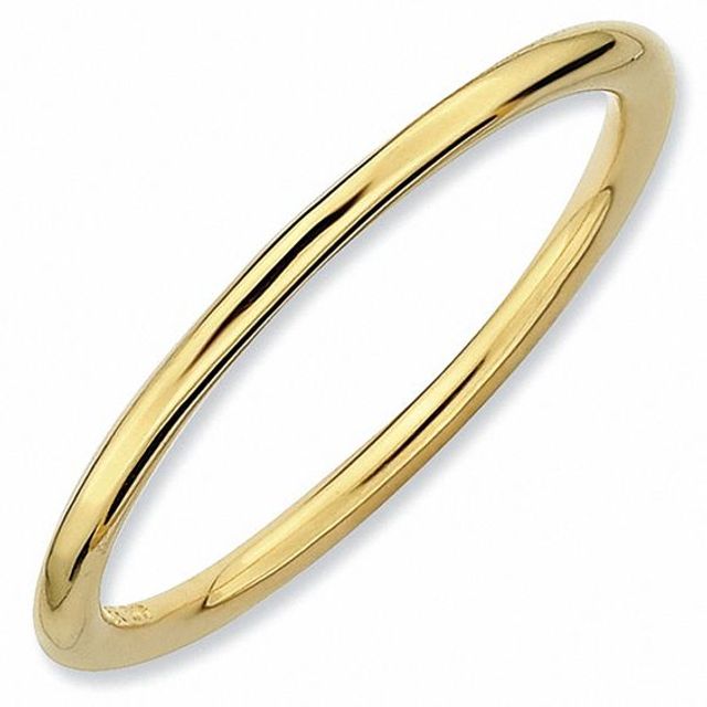 Stackable Expressionsâ¢ 1.5mm Polished Ring in Sterling Silver and 18K Gold Plate