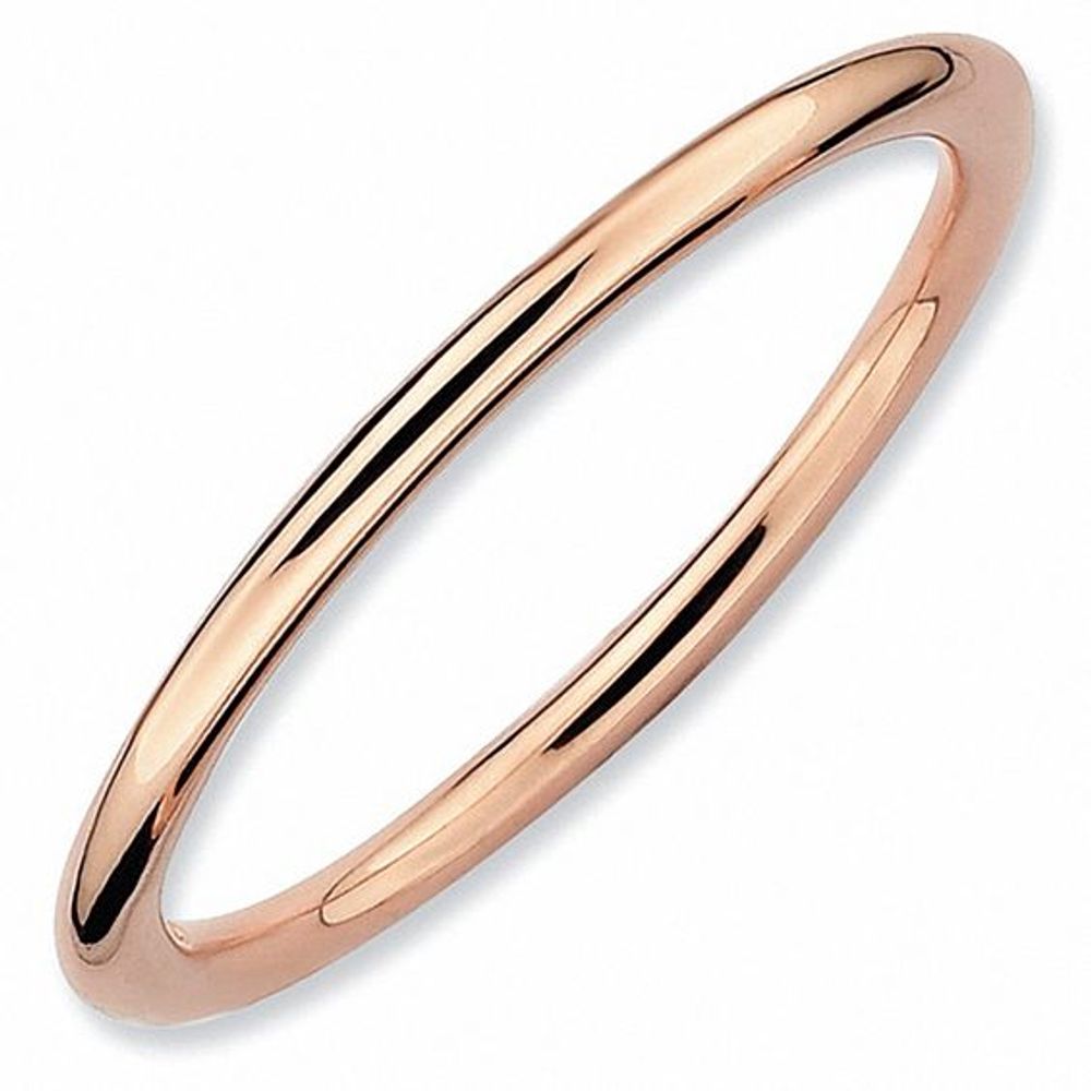 Stackable Expressionsâ¢ 1.5mm Polished Ring in Sterling Silver and 18K Rose Gold Plate