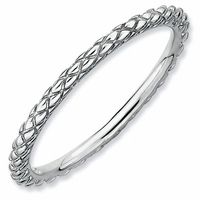 Stackable Expressionsâ¢ 1.5mm Criss-Cross Ring in Sterling Silver