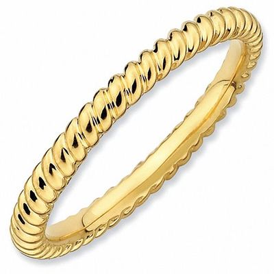 Stackable Expressionsâ¢ Twisted Beads Style Ring in Sterling Silver and 18K Gold Plate