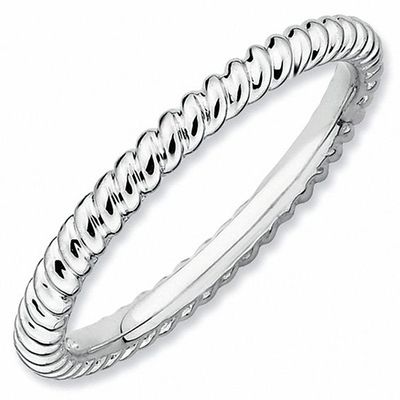 Stackable Expressionsâ¢ Twisted Beads Style Ring Sterling Silver