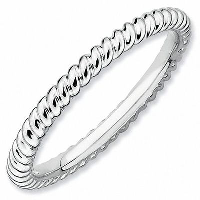 Stackable Expressionsâ¢ Twisted Beads Style Ring in Sterling Silver