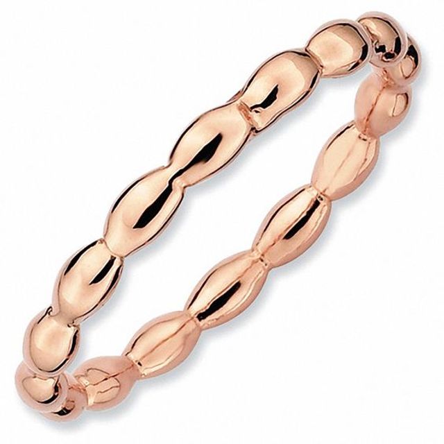 Stackable Expressionsâ¢ Rice Bead Ring in Sterling Silver and 18K Rose Gold Plate