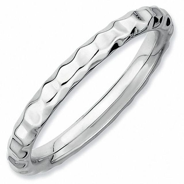 Stackable Expressionsâ¢ Hammered Ring Sterling Silver