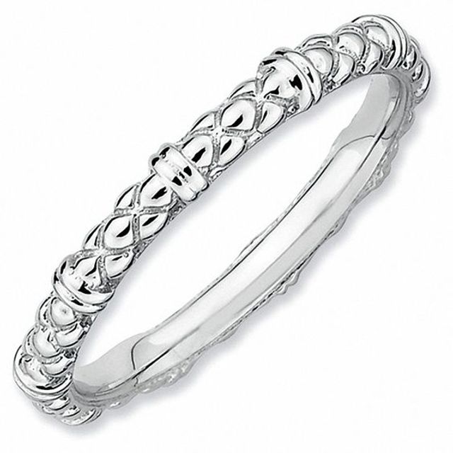 Stackable Expressionsâ¢ Criss-Cross Ring in Sterling Silver