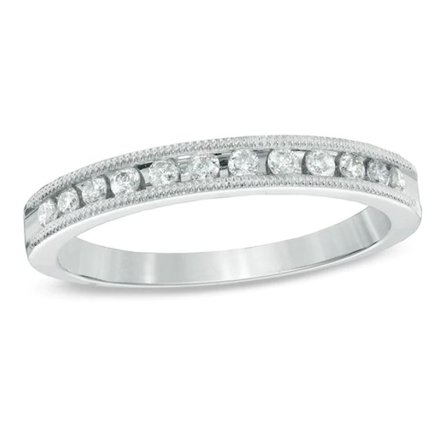 1/4 CT. T.w. Diamond and Milgrain Band in 10K White Gold