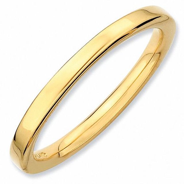 Stackable Expressionsâ¢ 2.0mm Flat Polished Ring in Sterling Silver and 18K Gold Plate