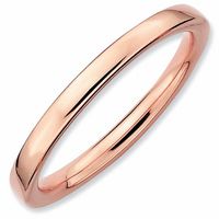 Stackable Expressionsâ¢ 2.0mm Flat Polished Band in Sterling Silver and 18K Rose Gold Plate