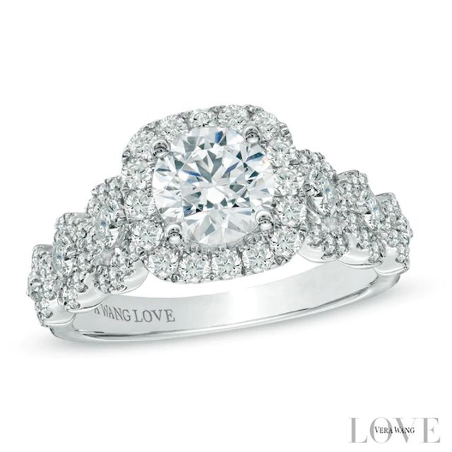 Vera Wang Love Collection 2 CT. T.w. Diamond Frame Engagement Ring in 14K White Gold